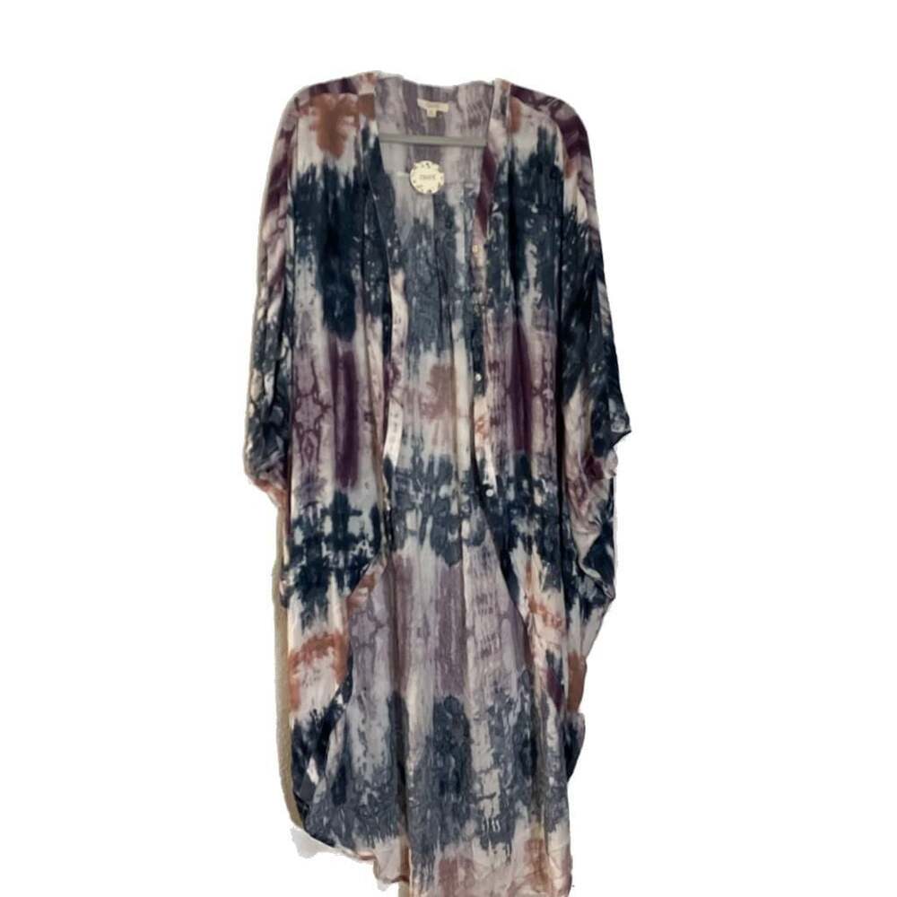 Tie-Dye Open Front Kimono Duster